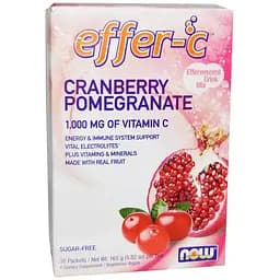 Підтримка імунітету Now Foods Effer-C смак журавлини і граната 30 пакетів х 5.82 г