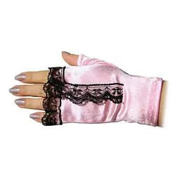 Перчатки-митенки с гипюром