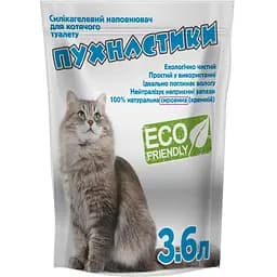 Силікагелевий наповнювач для туалету Пухнастики 3.6 л (3,6л ПУХНАСТИК)