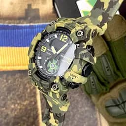 Наручний годинник чоловічий 003CMGRDPS ДПС Зелений камуфляж + Коробка. Patriot acs0031060 - мініатюра 3