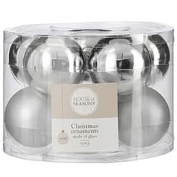 Ялинкові кулі House of Seasons скляні 6 см сріблясті 10 шт. (8718861972580)