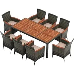 Комплект садових меблів Costway Viccos 8+1 Сірий/бежевий