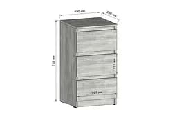 Тумбочка на 3 шухляди Moreli T-216 Ш400/В758/Г398 Дуб сонома - мініатюра 2