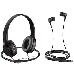 Накладные наушники Hoco W24 Черно-красный