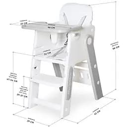 Стільчик для годування Mealux Feedo White/Grey (KD-F033 White/Grey) - мініатюра 2