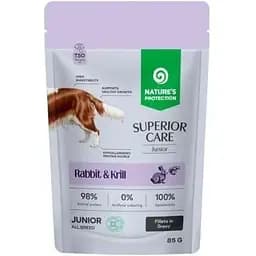 Вологий корм для собак Nature's Protection Superior Care Junior Grain Free Rabbit and Krill 85 г (NPSC47912)
