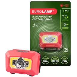 Світлодіодний ліхтарик Eurolamp налобний, 3W, COB, Red Light, 3хААА, 6500K, червоний (HL-3W(red))