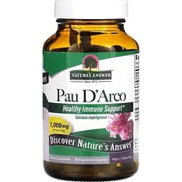 Кора Муравьиного дерева Nature's Answer Pau D'Arco 1000 мг 90 вегетарианских капсул