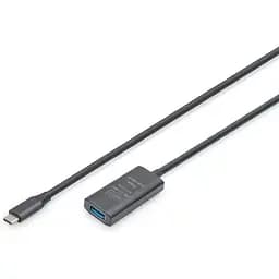 Удлинитель Digitus USB 3.2 Gen1 Active Cable 5G, C/M-A/F, 5м, черный teh0013631