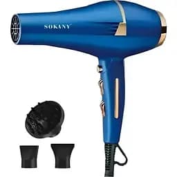 Фен стайлер Sokany SK-14001 для укладання волосся з 2 вузькими концентраторами Дифузор 2400Вт Синій