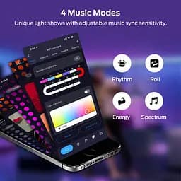 Модульный настінний світильник LED RGB 5V соты SAL-011B 10pcs Bluetooth USB with app White - мініатюра 4
