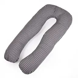 Подушка для вагітних та відпочинку MirSon U-подібна №5030 Color Line Stripe Gray 140х75х20 см сіра (2200010969917) - мініатюра 2