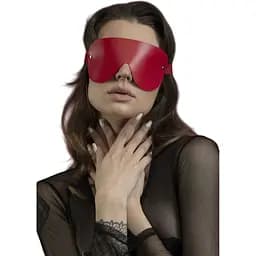 Маска на очі Feral Feelings - Blindfold Mask, натуральна шкіра, червона