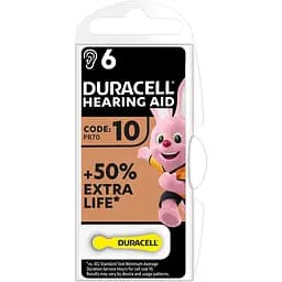 Батарейки для слуховых аппаратов Duracell Hearing Aid 10, 6 шт.