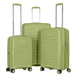 2E Набор чемоданов 2E, Aero, полипропилен, (L+M+S),TSA, 4 колеса, EXP, оливково-зеленый