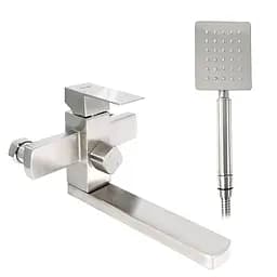 Смеситель для ванны короткий гусак Ø35 Frap 1/8 F32802 (H802) Нержавеющая сталь