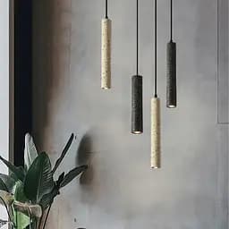 Підвіс Terrazzo Cylinder Long із білим бетонним плафоном 30х6 см Line.F MJ 163-60*300 WT - мініатюра 7