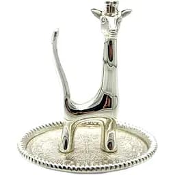 Підставка під кільця жираф 9х9.5х7.5 см срібло (2567lq)