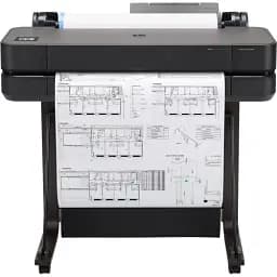 Принтер струменевий кольоровий A1 HP DesignJet T630 24" (2025 Edition), Black, WiFi, 1200x2400 dpi, до 30 сек/стор (формат A1), рулони 279 - 610 мм, USB / GLan, картриджі 712 (5HB09D)