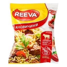 Локшина Reeva швидкого приготування зі смаком яловичини 85 г (918659)