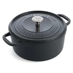 Каструля з кришкою GreenPan Featherweights 22 см 3,3 л з керамічним покриттям чорний (CC005056-001)