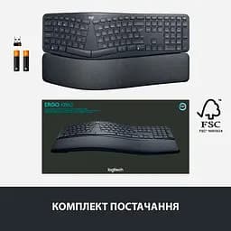 Клавіатура Logitech ERGO K860 for Business Bluetooth/Wireless UA Black [920-010352] [81153] - мініатюра 6