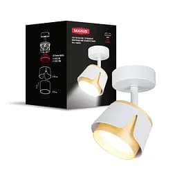 Світильник точковий накладний поворотний без лампи Maxus Spot Flora Base GX53 White Golden