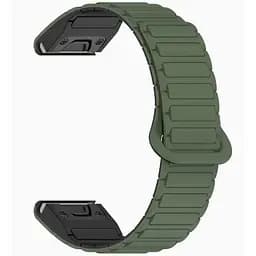 Ремінець DK CDK для Garmin Instinct 3 50mm 26mm Silicone Shaped Magnetic Band 2 шт. (019625) (green / black) - мініатюра 2