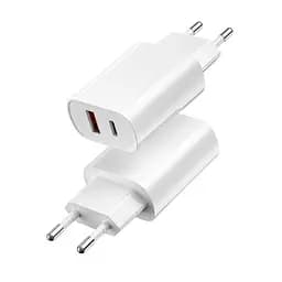 Сетевое зарядное устройство для Wiwu Wi-U002 Type C PD+QC Charger EU Plug Белый
