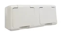 Розетка подвійна із заземленням і кришкою накладна Lumano AQUA 16А IP54 (18130)