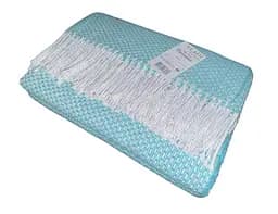 Плед бавовняний Vladi Валенсія Boucle 200х220 біло-м'ятний