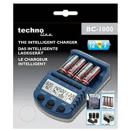 Зарядний пристрій Technoline BC1000 4 канали + аккумулятори AA Ni-MH (BC1000), Синій - мініатюра 4