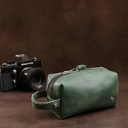 Шкіряна косметичка унісекс Grande Pelle 11571 зелений - мініатюра 5