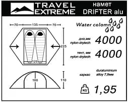Намет Travel Extreme Drifter Alu (1060-ТE-П002) - мініатюра 5