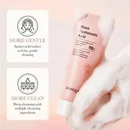 Пінка для вмивання з екстрактом троянди та гіалуроновою кислотою Bioaqua Rose Hyaluronic Acid Cleanser 100 г - мініатюра 2