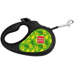 Повідець-рулетка для собак Waudog R-leash, малюнок "Авокадо", L, до 50 кг, 5 м, світловідбиваюча стрічка - мініатюра 3