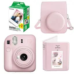 Набір камера Fujifilm Instax Mini 12, Фотопапір 20шт, Чохол, Фотоальбом 64 фото Рожевий