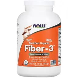 Натуральна добавка NOW Fiber-3, 454 грам