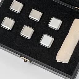 Подарунковий набір Whiskey Stones "Сталевий" чорний - 6 сталевих кубиків для охолодження віскі - мініатюра 4