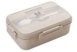 Ланч бокс из пшеничной соломы 1000мл с ложкой и кит палочки для микроволновки