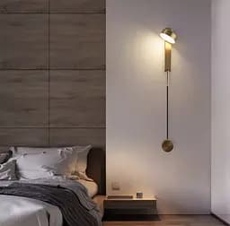 Настінний світильник з димерним вимикачем в латунному корпусі Line F WJ 015 AB