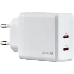 Адаптер блок живлення Зарядний пристрій Usams CC172 T54 40 W Dual Type-C Ports GaN Fast Charger білий
