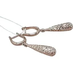 Золоті сережки-підвіски Favoritum з алмазною гранню. 210268_А