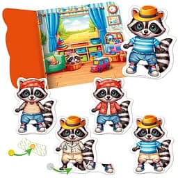 Гра розвиваюча з липучками "Енотик" Vladi Toys VT1320-02, 9 елементів одягу - мініатюра 2