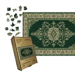 Дерев'яний фігурний пазл Зачарований Килим, А3, Дерев'яна коробка 200 елементів