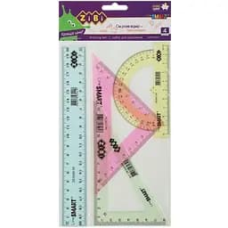 Набор ZiBi Smart Line: линейка 20 см, 2 угольника, транспортир (ZB.5683-99)