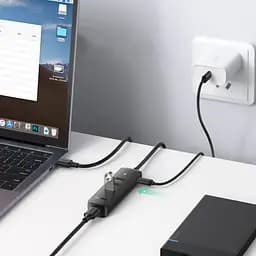 Хаб USB 3.2 Type A -> 4xUSB 3.2 Активний, 1м Чорний CM416 UGREEN - мініатюра 4