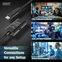 Подовжувач Digitus USB 3.2 Gen1 Active Cable 5G, C/MC/F, 10м, чорний - мініатюра 7