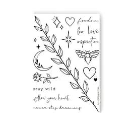 Набір тимчасових татуювань FREEDOM LOVE Tattooshka LB-100