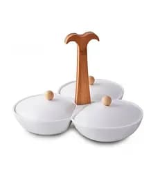 Менажница с крышками Lefard 944-006 столовый набор посуды 3 секции Белый